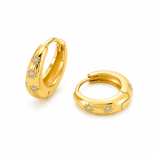 Starlit Bloom Hoop Earrings