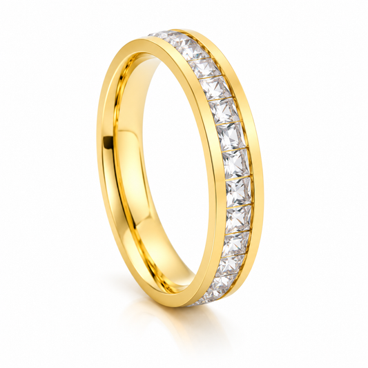 Celeste Crystal Gold Band Ring