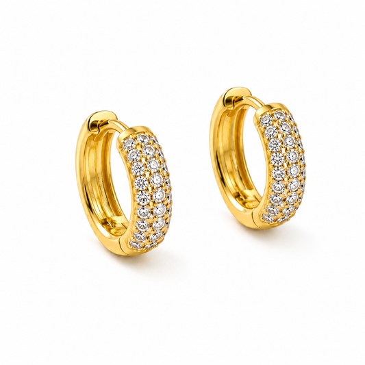 Luxe Pavé Huggie Hoop Earrings