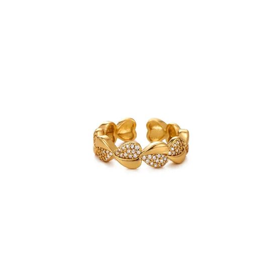 Golden Heart Link Open Ring