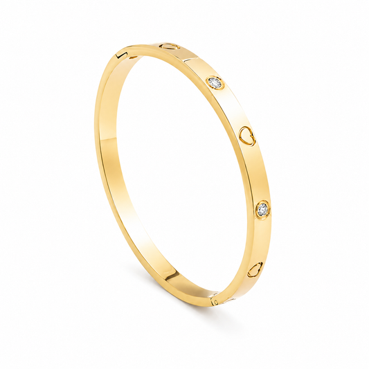 Amora Crystal Heart Bangle