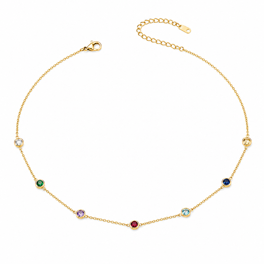 Aurora Multi-Stone Gold Necklace