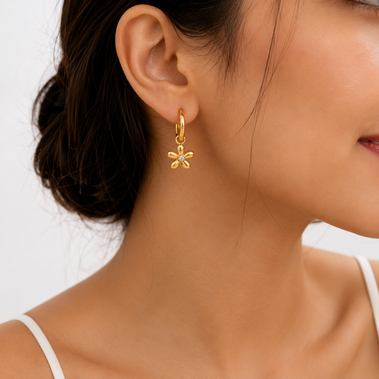 Bloom Radiance Floral Hoop Earrings