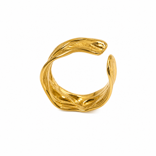 Aurora Textured Gold Open Band Ring