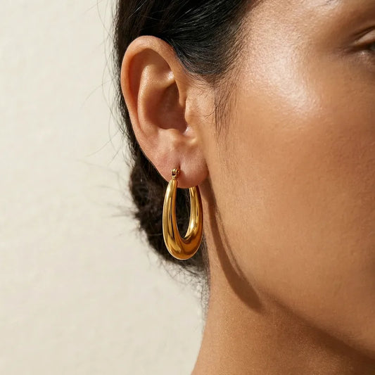 Classic C-Hoop Stainless Steel Earrings