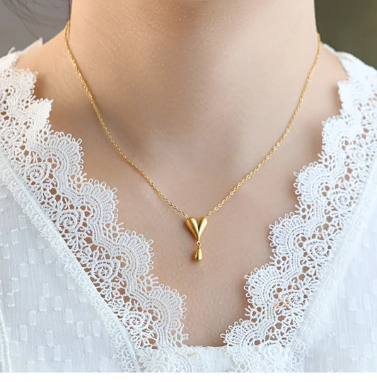 Celestial Heart Drop Necklace